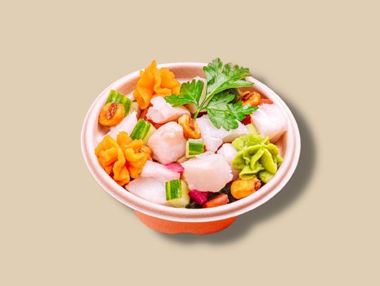 colorful ceviche bowl